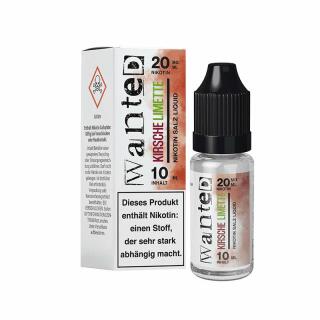 Wanted Overdosed Nikotinsalz Liquid 10ml - Kirsche Limette 20mg/ml